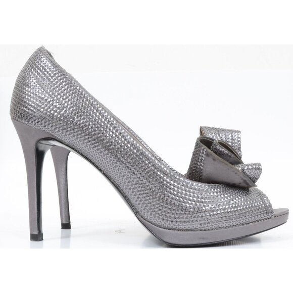 Moda Spana Women's 9M Sparkling Peep Toe Stiletto Heels Platform Formal Party - Picture 3 of 10